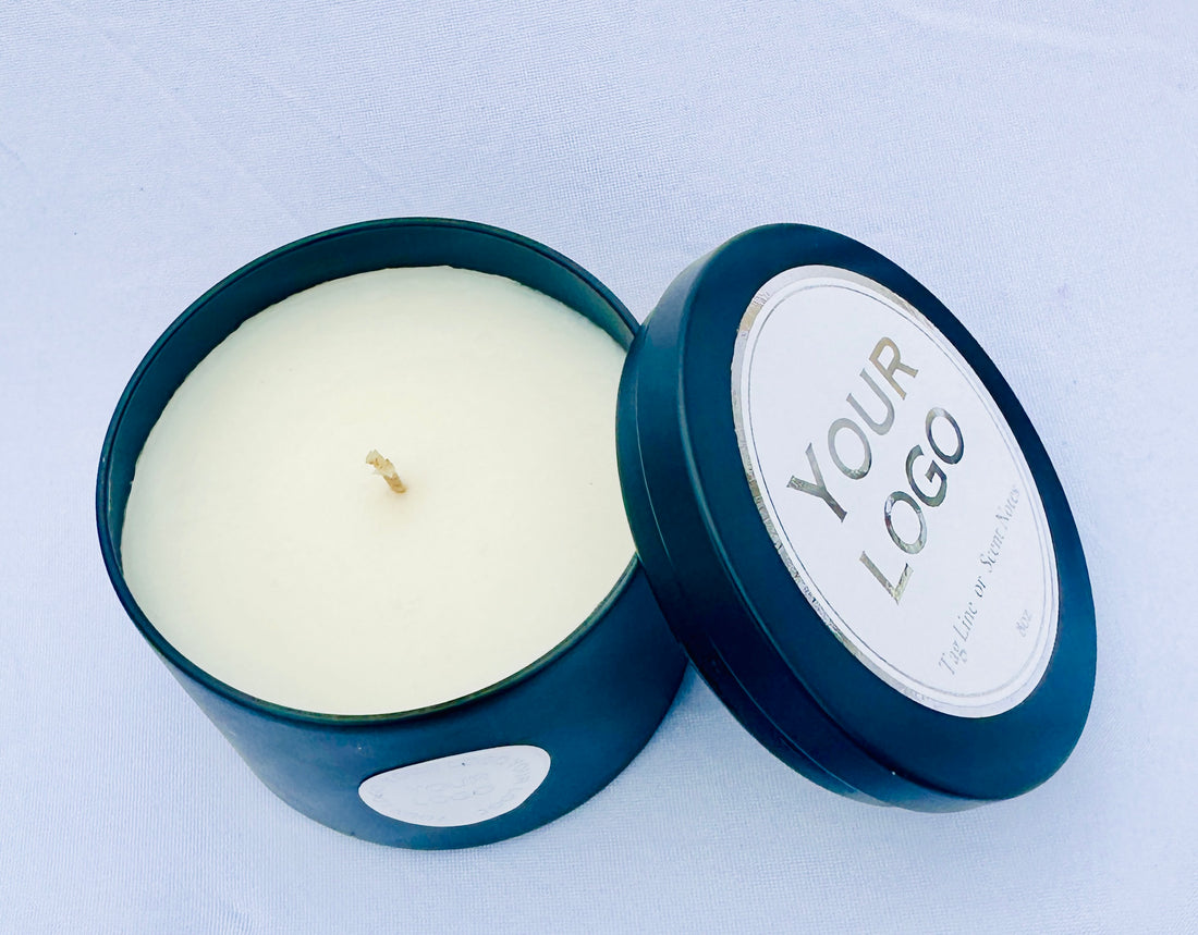 8oz Luxury Straight-Sided Tin Candle (Unlabeled or Custom Labeled)