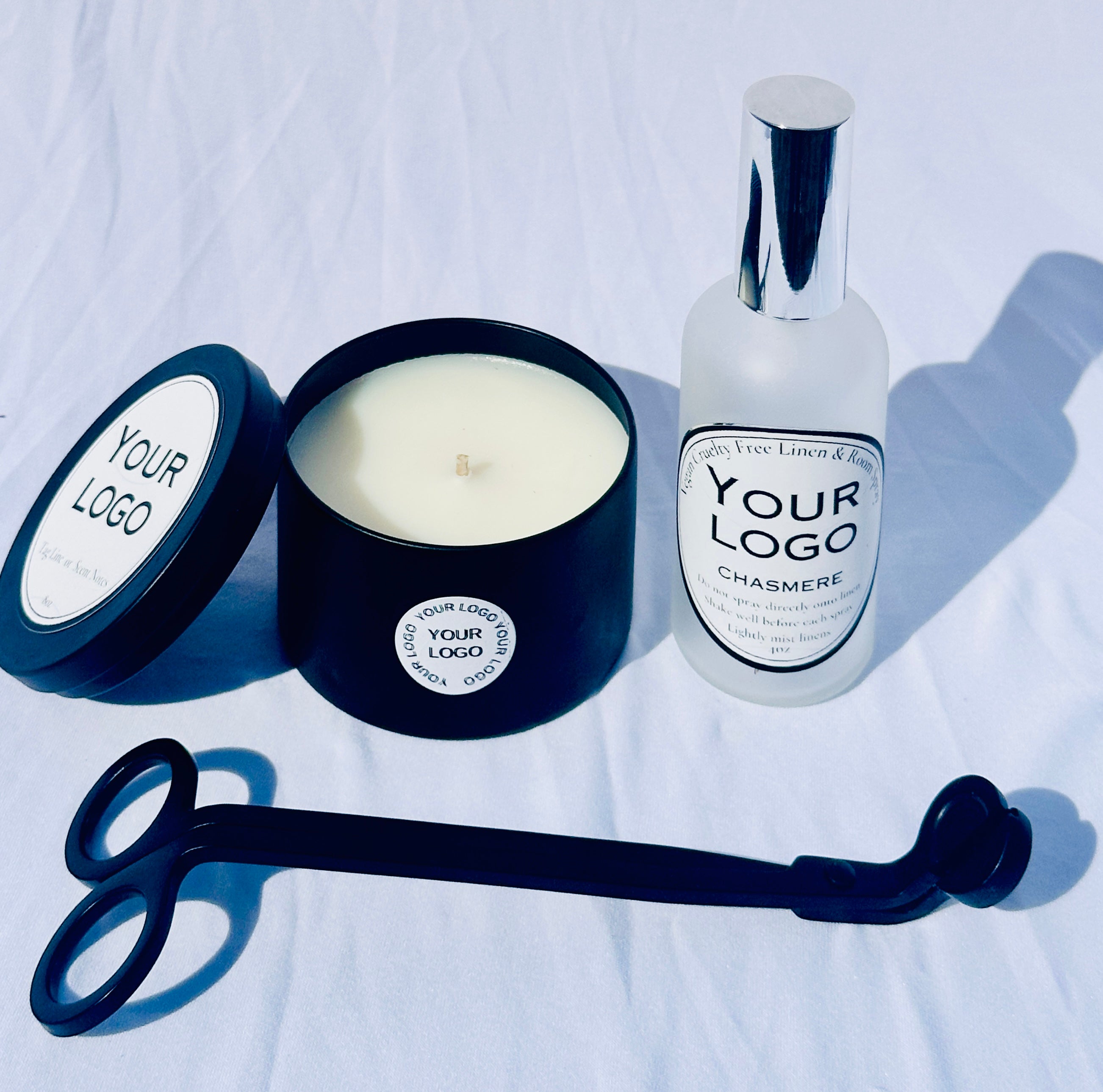 8oz Luxury Curved Tin Candle (Unlabeled or Custom Labeled) - Sample