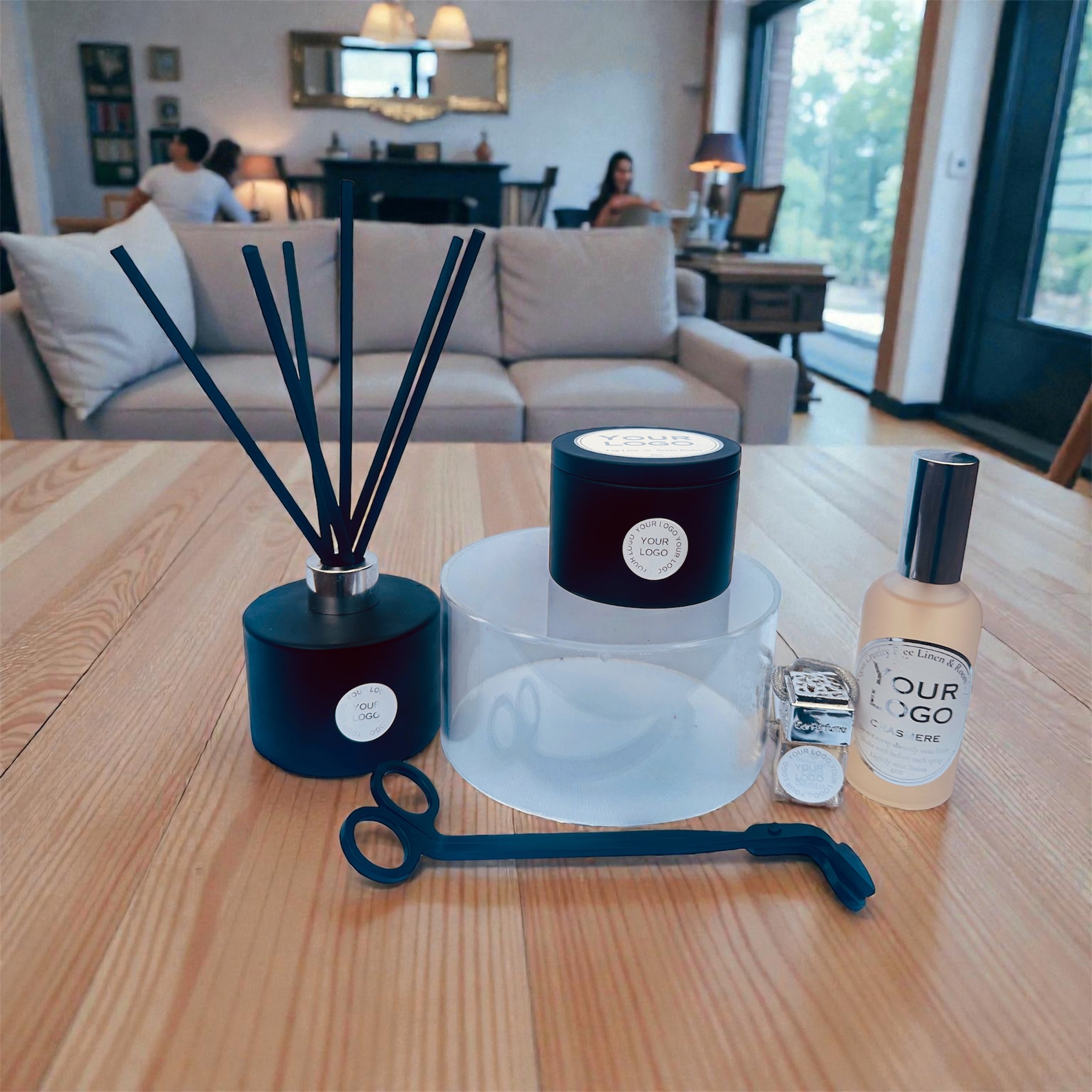 Corporate Gift Set — Large (Candle + Room Spray + Car Perfume + Wick Trimmer + Reed Diffuser)