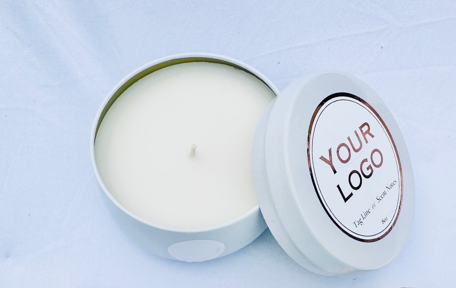 8oz Luxury Curved Tin Candle (Unlabeled or Custom Labeled)