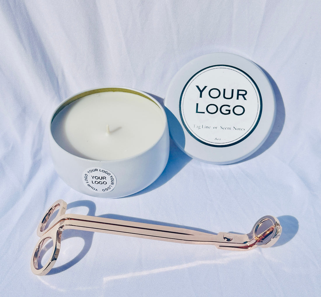8oz Luxury Curved Tin Candle (Unlabeled or Custom Labeled) - Sample