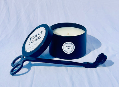 8oz Luxury Curved Tin Candle (Unlabeled or Custom Labeled) - Sample