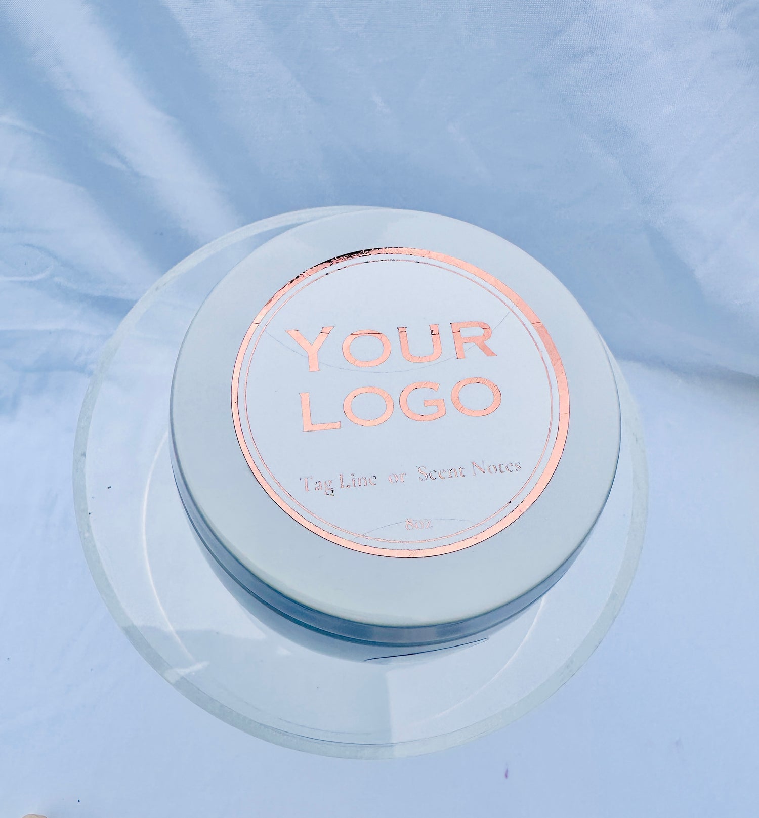 8oz Luxury Curved Tin Candle (Unlabeled or Custom Labeled)