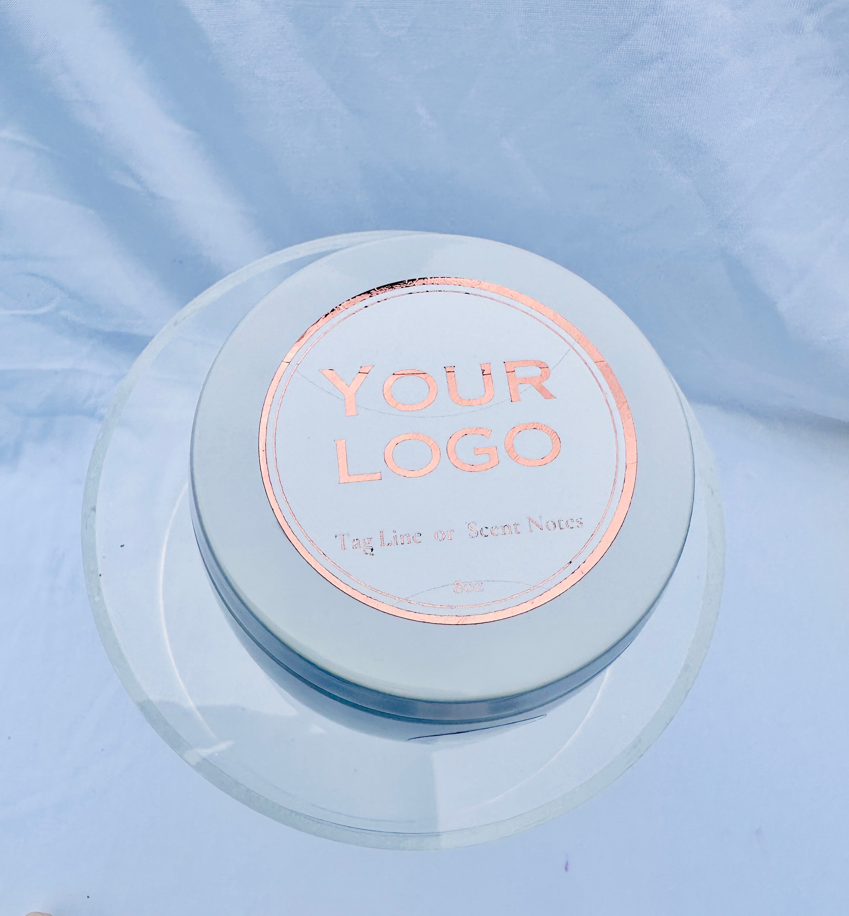 8oz Luxury Curved Tin Candle (Unlabeled or Custom Labeled)