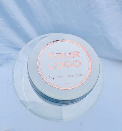 8oz Luxury Curved Tin Candle (Unlabeled or Custom Labeled)