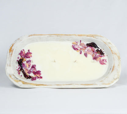 Rose Vanilla Scented Dough Bowl Candle