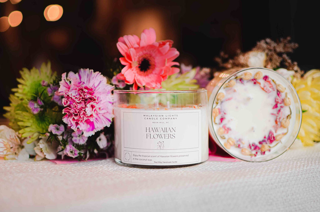 Hawaiian Flowers Candle